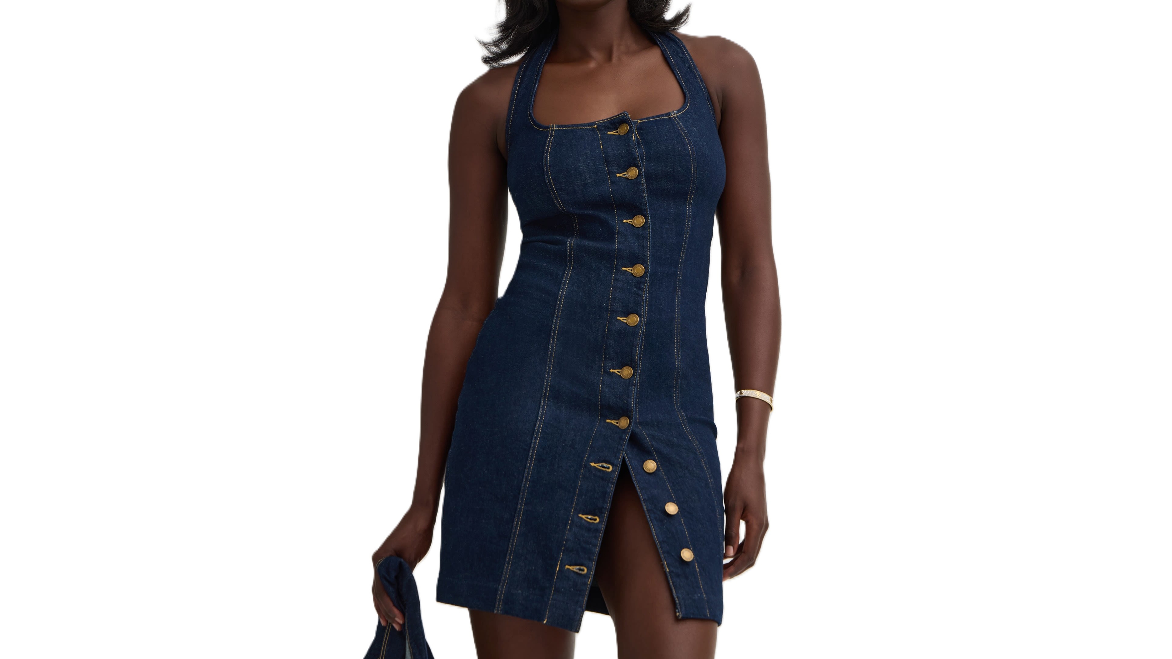 Guess Women's Jocelyn Halter Sleeveless Denim Dress