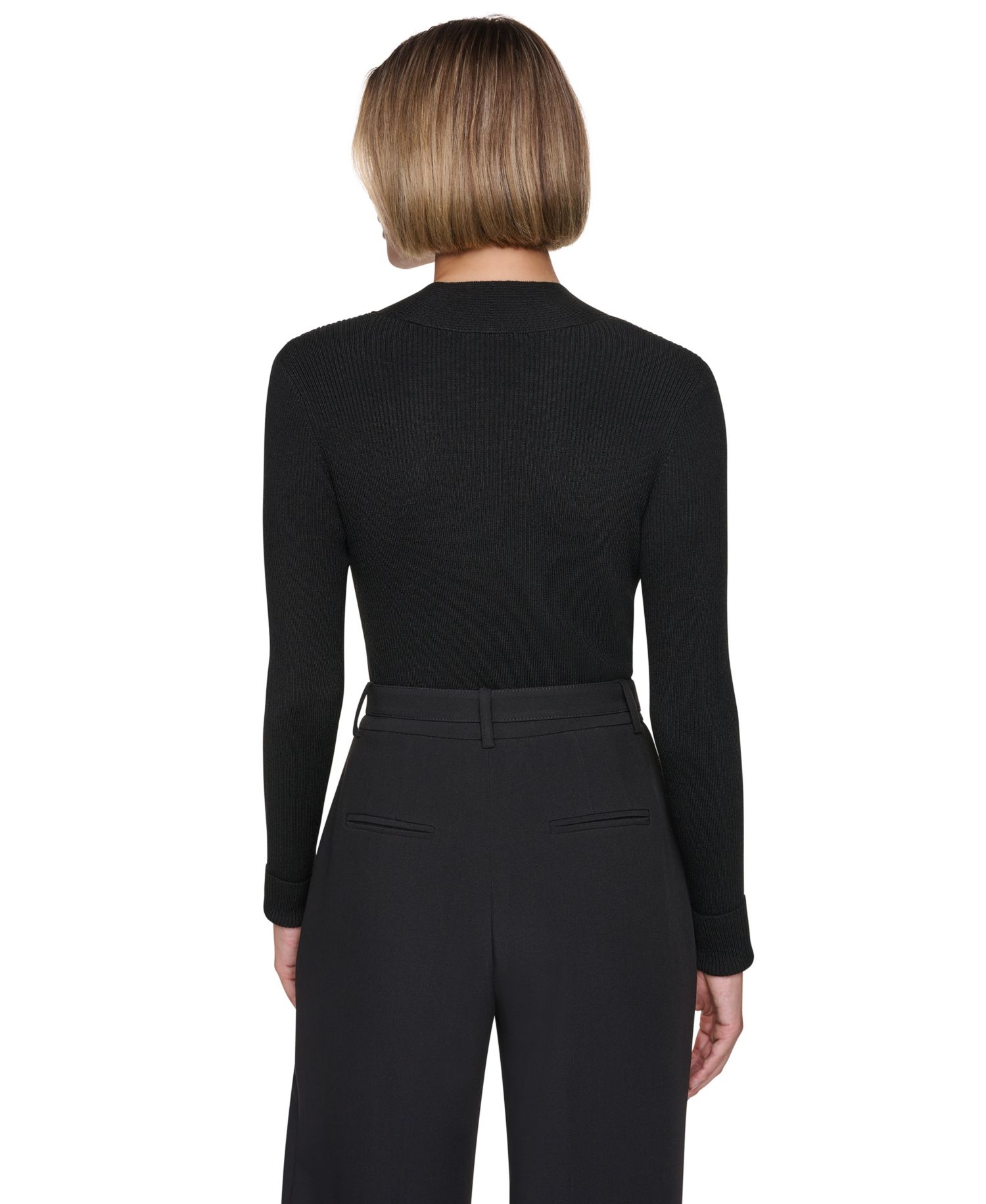 Women's V-Neck Tie-Front Long-Sleeve Sweater