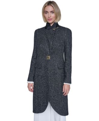 Women's Cut Away Wool-Blend Coat