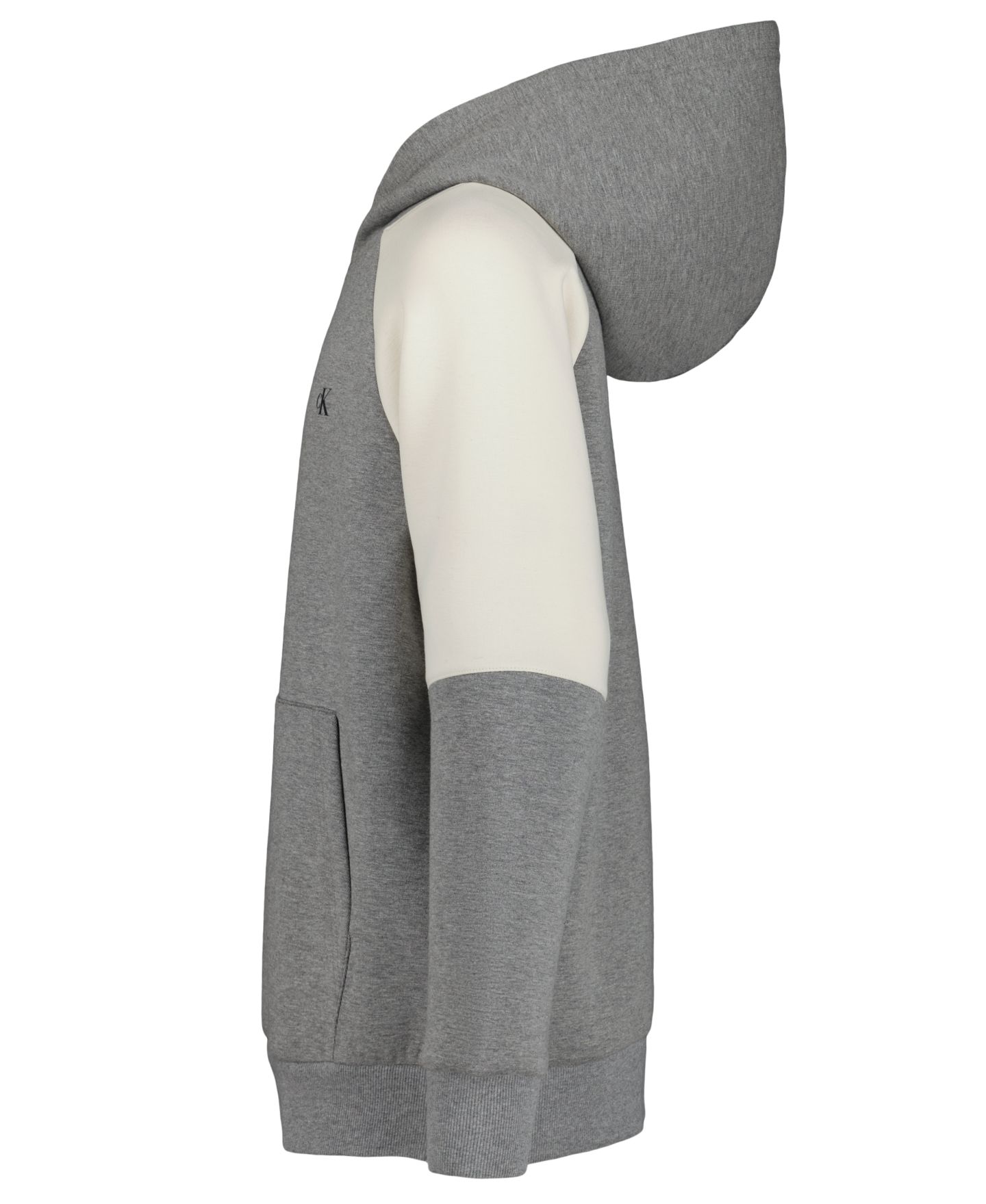 Худи Calvin Klein Colorblock Raglan Fleece для мальчиков, цвет: Средний серый меланжевый — фото 7