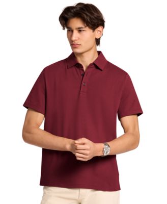 Men's Short-Sleeve Bubble Knit Polo Shirt