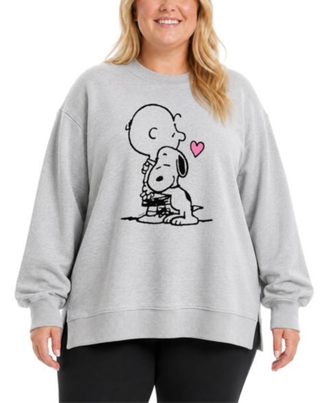 Женская толстовка Hybrid Apparel Plus Size Graphic Fleece Long-Sleeve Crewneck, цвет: Меланжевый