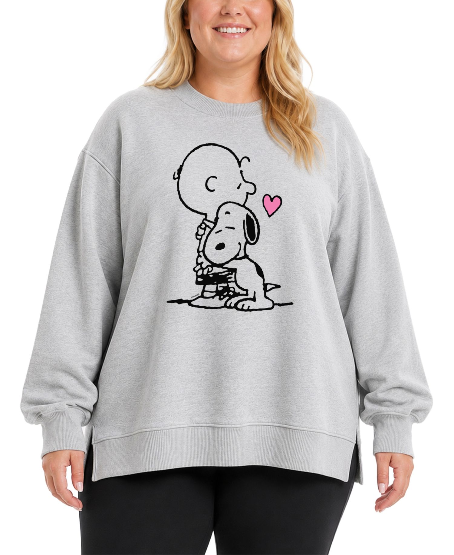 Plus Size Graphic Fleece Long-Sleeve Crewneck Sweatshirt