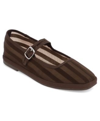 Women's Morocco Striped Mesh Mary Jane Flats