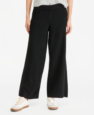 Women's Easy Wide-Leg Pull-On Sweater Pants, Regular & Short