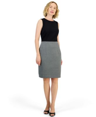 Women's Jacquard Sleeveless Sheath Dress
