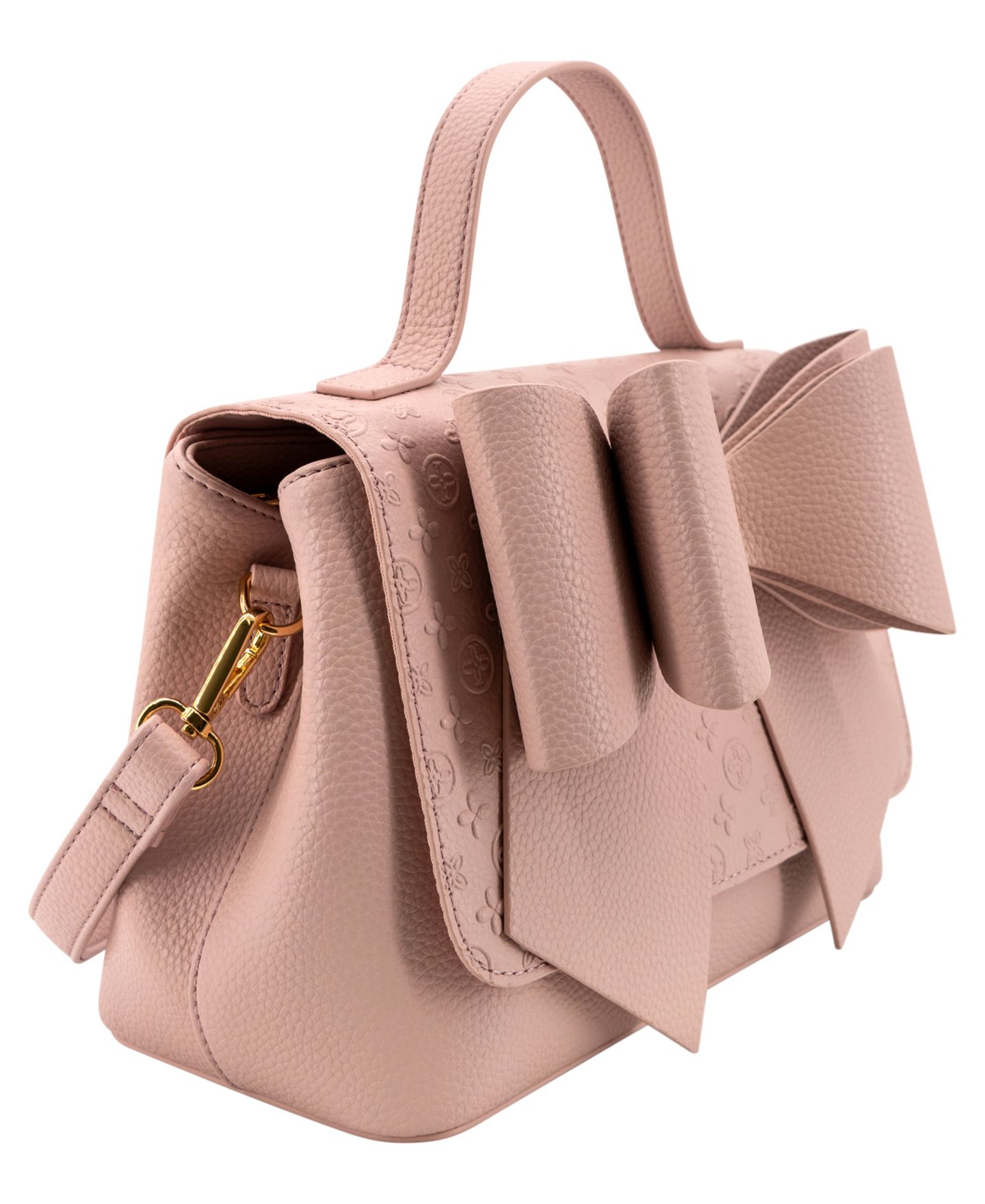 Женская сумка LIKE DREAMS Noble Cross-Bow Small Embossed Satchel Handbag, цвет: Пудровый — фото 3