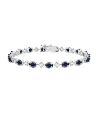 Gemstone & Diamond (1/3 ct. t.w.) Bracelet in 14k White or Yellow Gold (Available in Sapphire, Ruby, and Emerald)