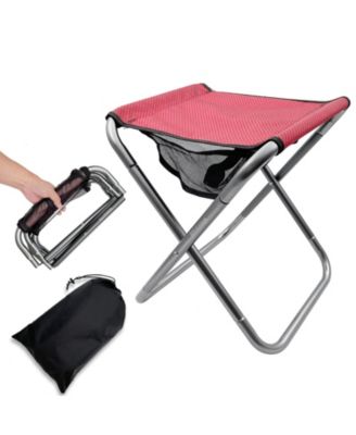 Portable Folding Camping Stool Aluminum Seat Carry Bag