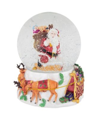 Santa Delivering Gifts Musical 6.5" Christmas Snow Globe