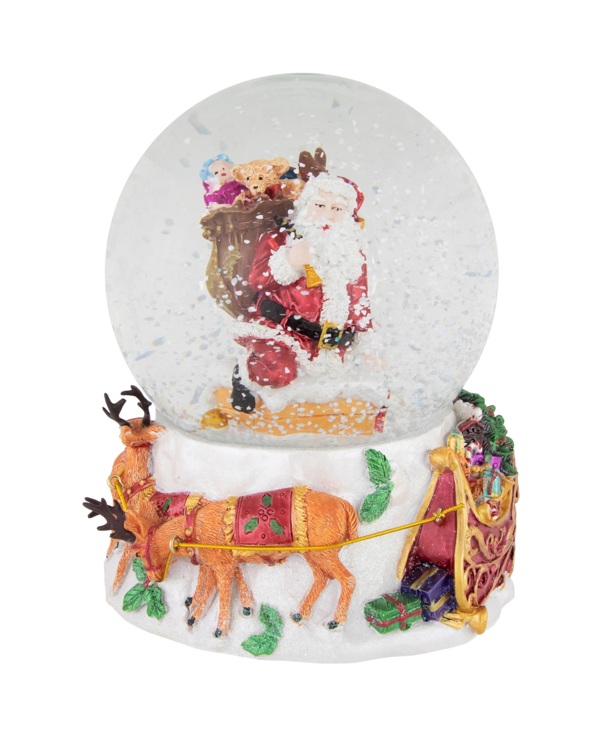 Northlight Santa Delivering Gifts Musical 6.5" Christmas Snow Globe