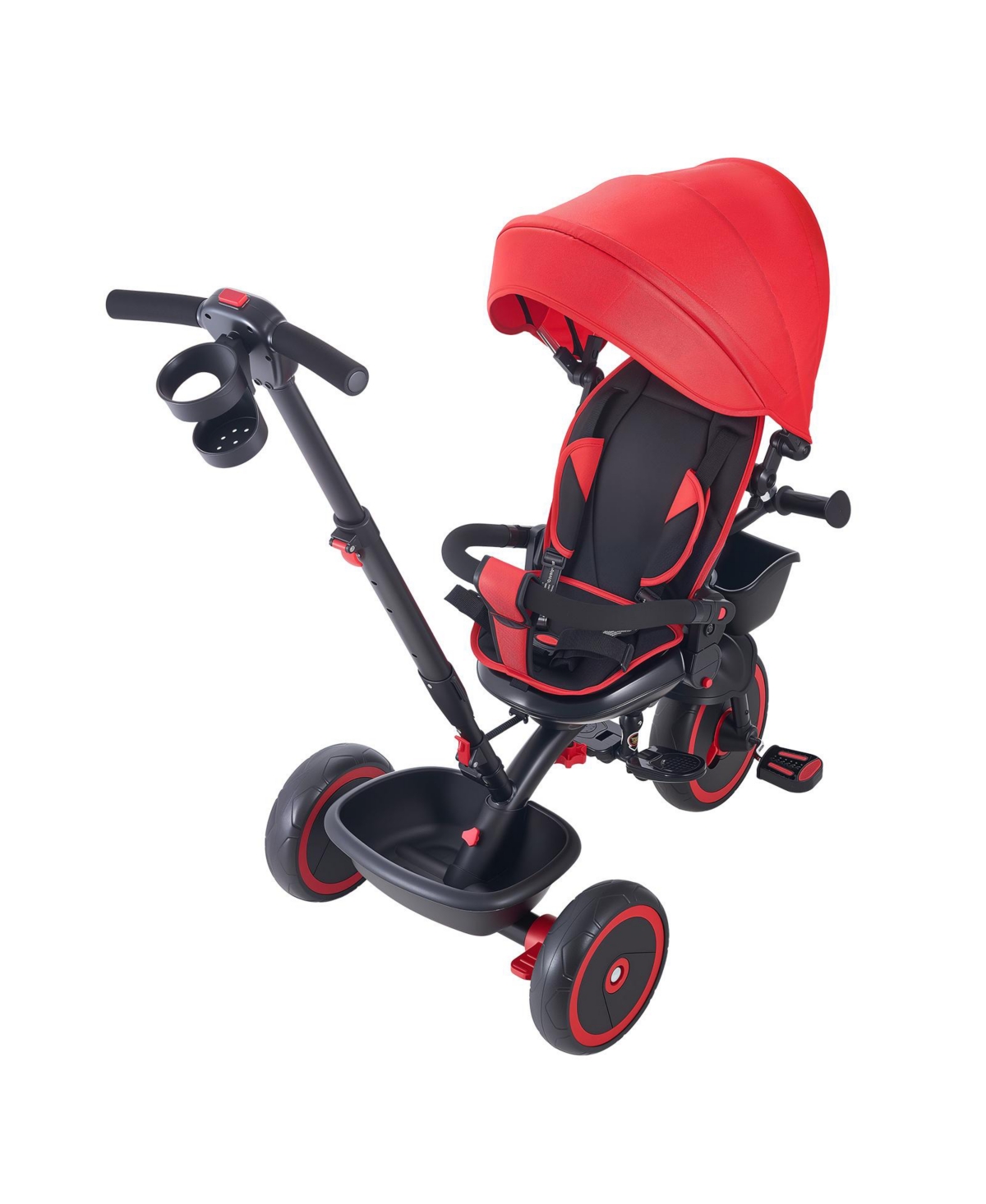 Sevorley 6-in-1 Toddler Tricycle with Parent Push Handle and Canopy, 55 lb Capacity, Ages 1-5