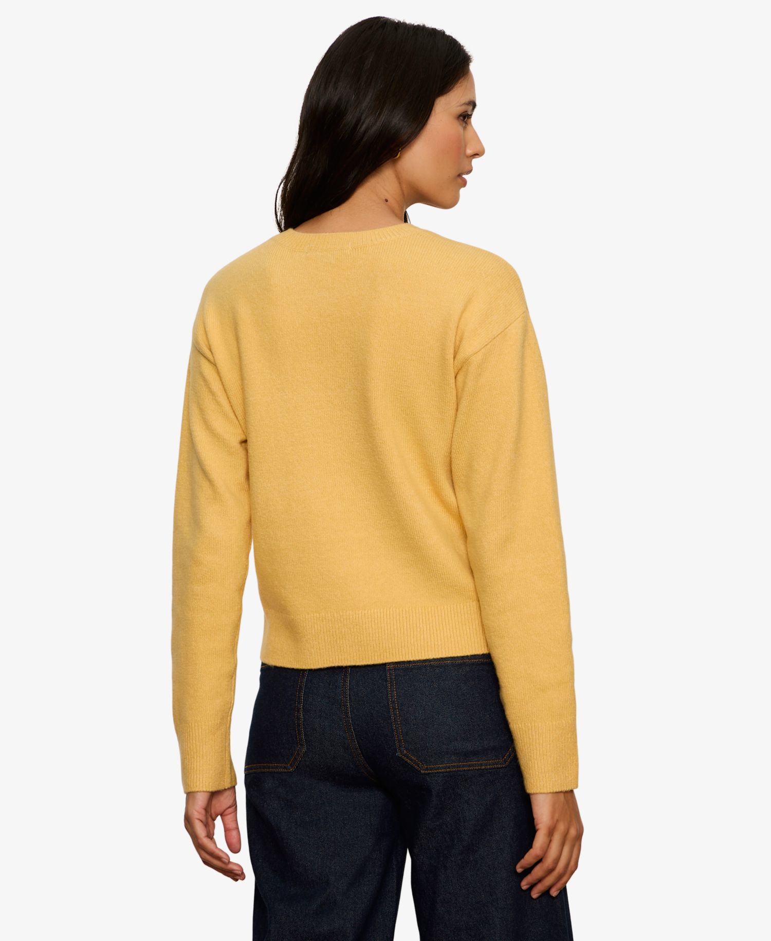 Petite Semi-Cropped Crewneck Sweater