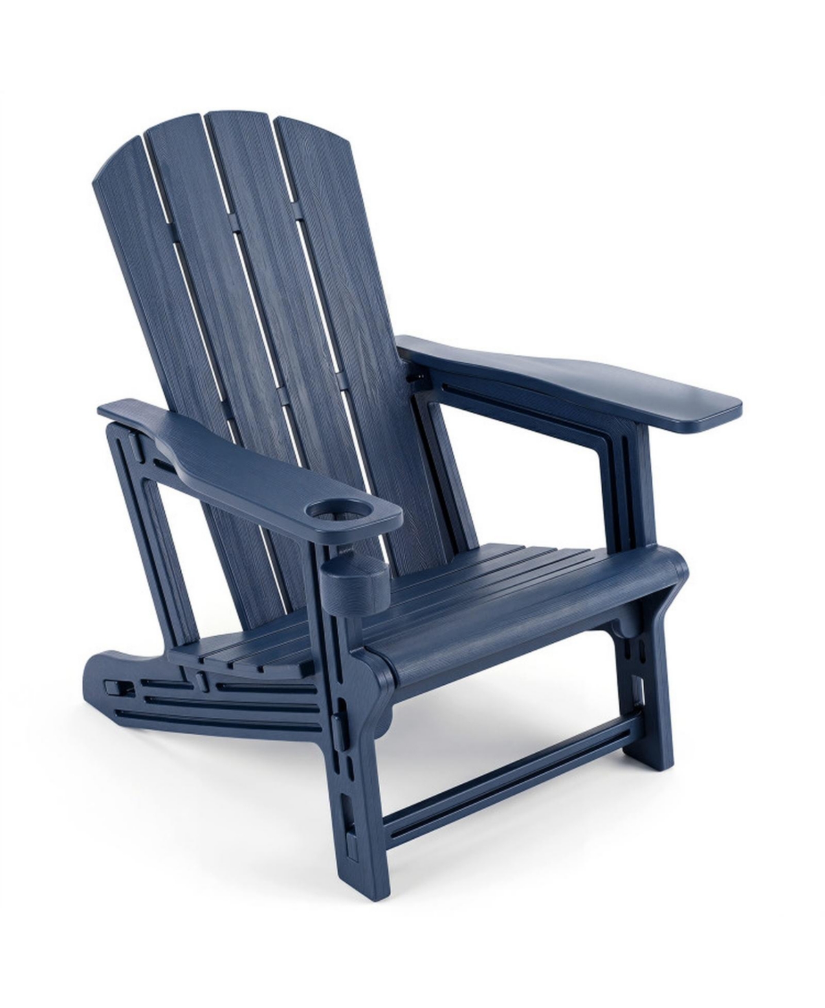 Sugift Hdpe Adirondack Chair with Wood Grain Texture 31 Inches High Back and 550 Pound Capacity