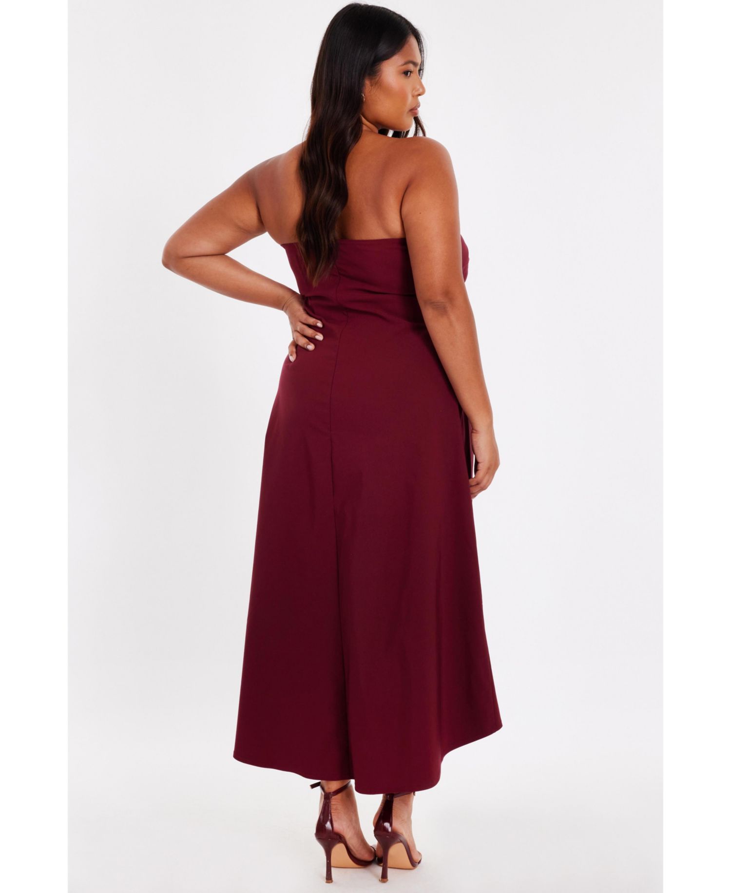 Plus Size Bengaline Bandeau Midi Dress