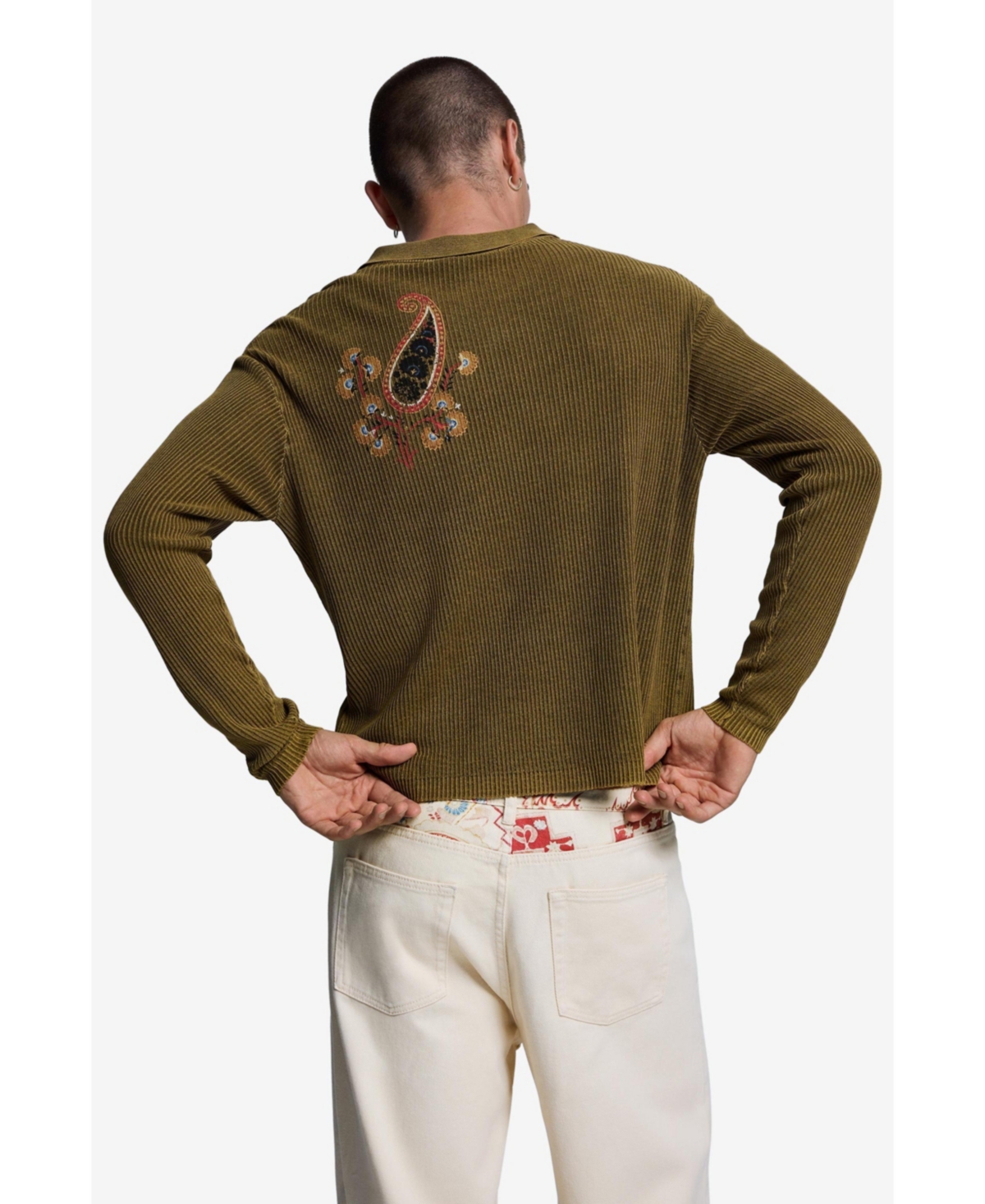 Desigual Men's Printed polo sweater