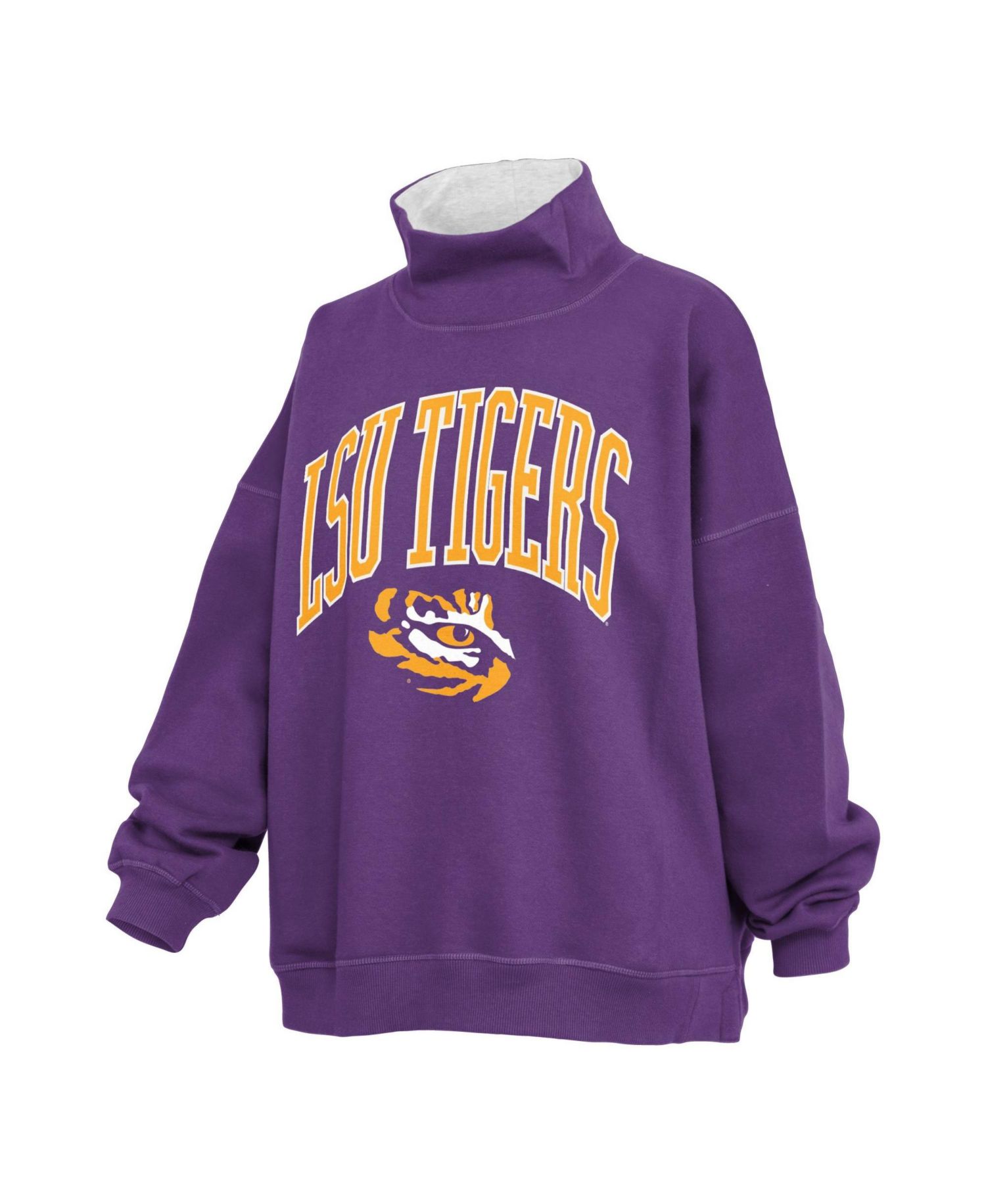 Women's LSU Tigers Oversized Mock Neck Sweatshirt