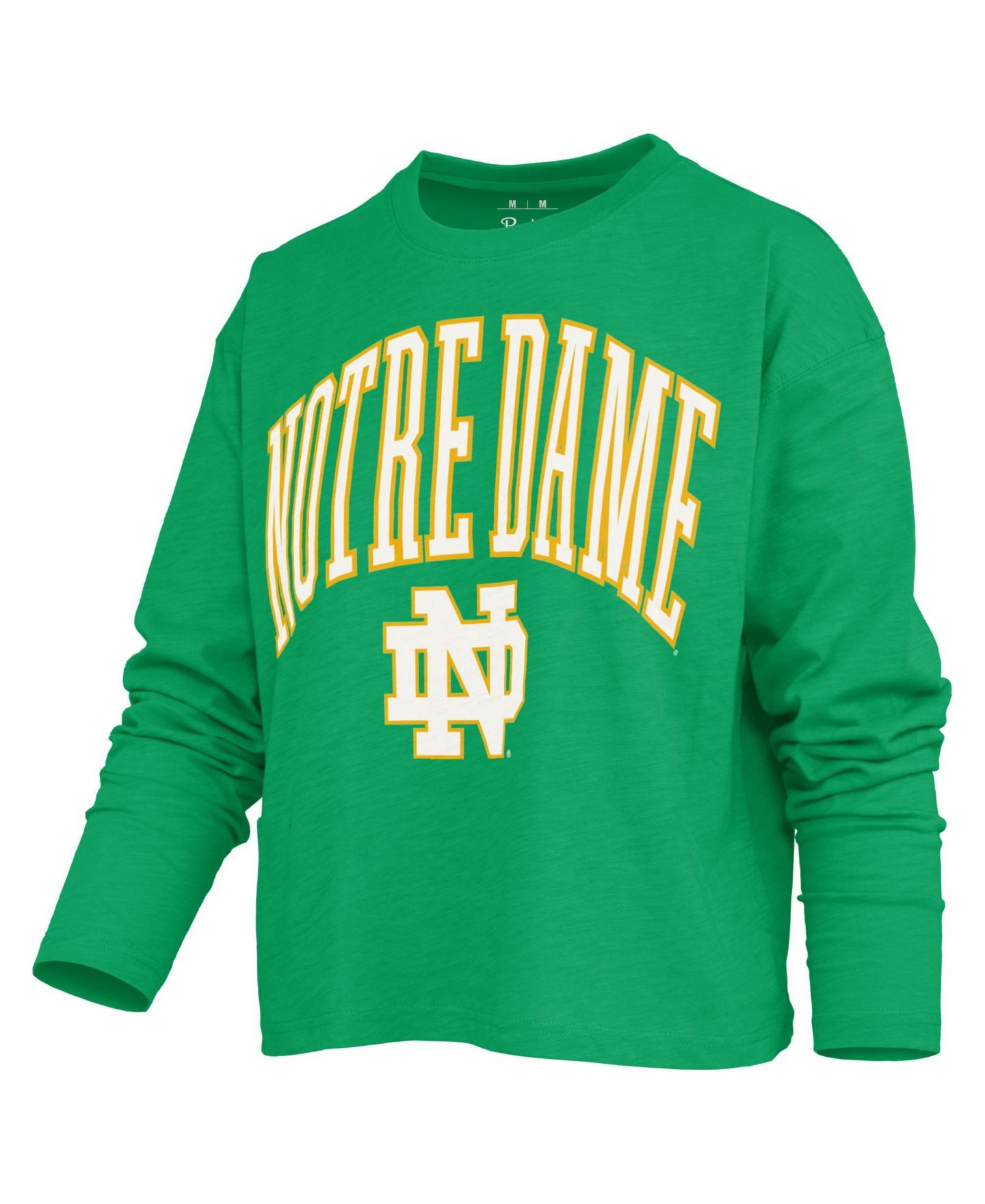 Женская футболка Pressbox Motley Notre Dame Fighting Irish Boxy Burnout Long Sleeve — фото 2
