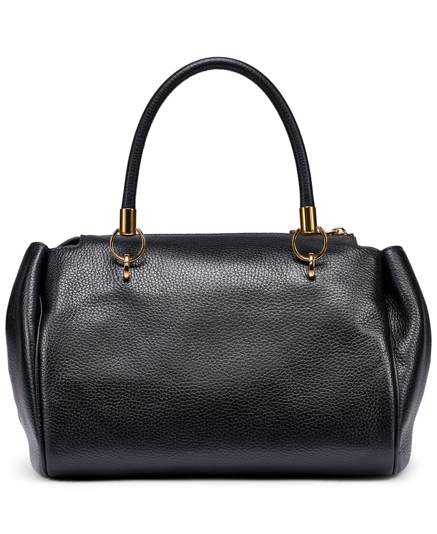 Женская сумка KARL LAGERFELD PARIS Maelynn Leather Satchel Handbag, цвет: Чёрный / Золотой — фото 5