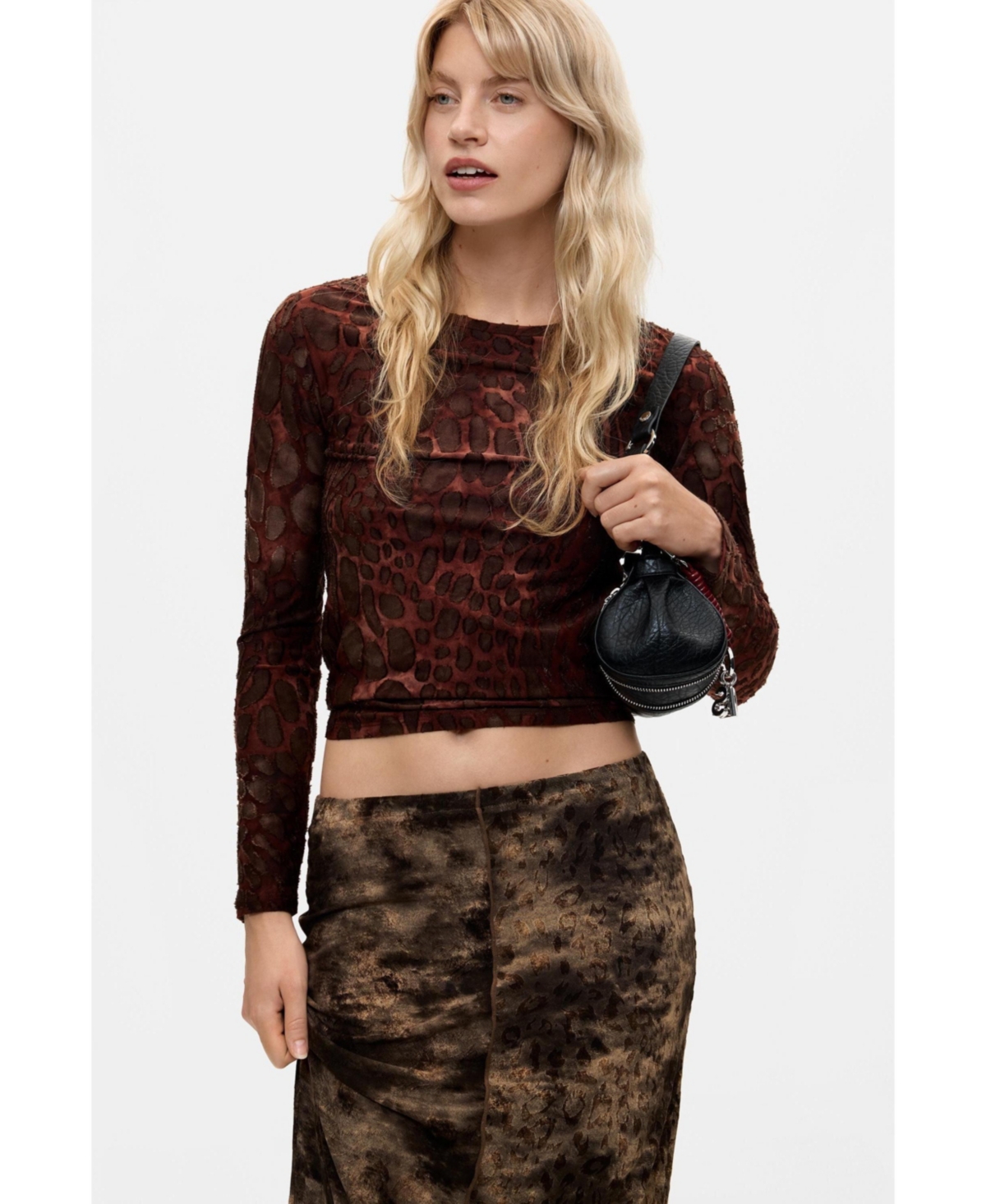 Desigual Women's Midi animal print skirt