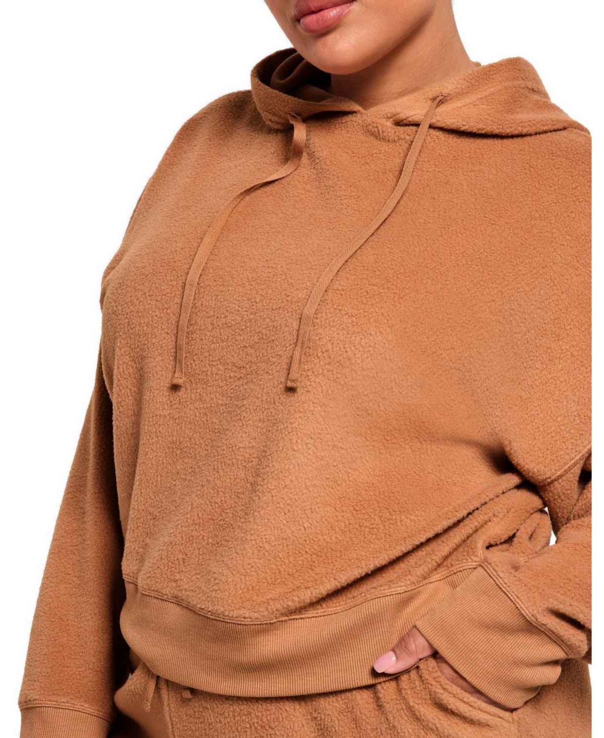 Adore Me Plus Davinia Fleece Long-Sleeve Hoodie and Joggers, 2-Piece Set