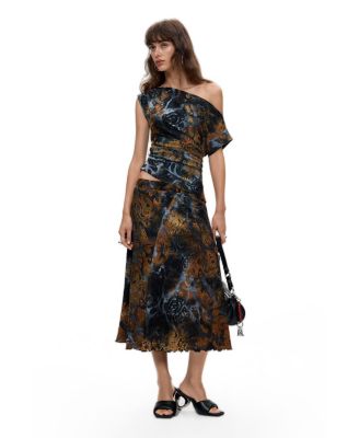 Women's Straight flocked skirt