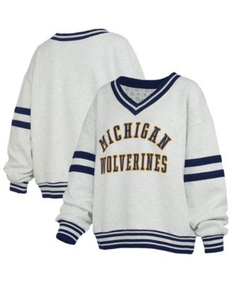 Women's Michigan Wolverines Oates V-Neck Tackle Twill Oversized Sweatshirt