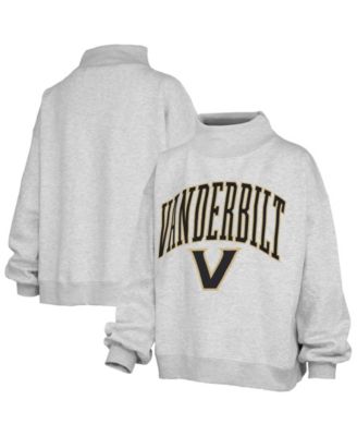 Women's Vanderbilt Commodores Nelson Texture Lingo Oversized Mock-Neck Fleece Sweatshirt