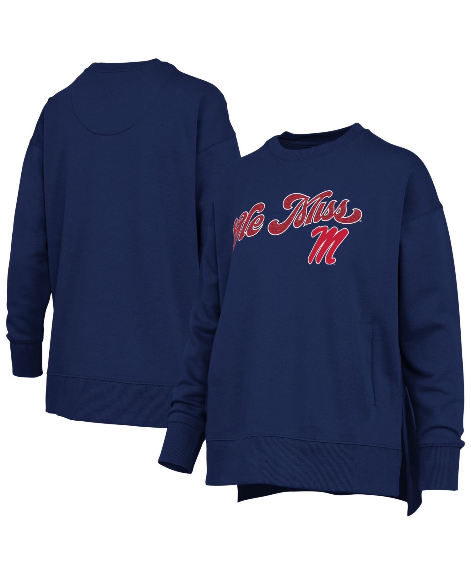 Women's Ole Miss Rebels Bonanza Harper Script Oversized Crewneck Sweatshirt