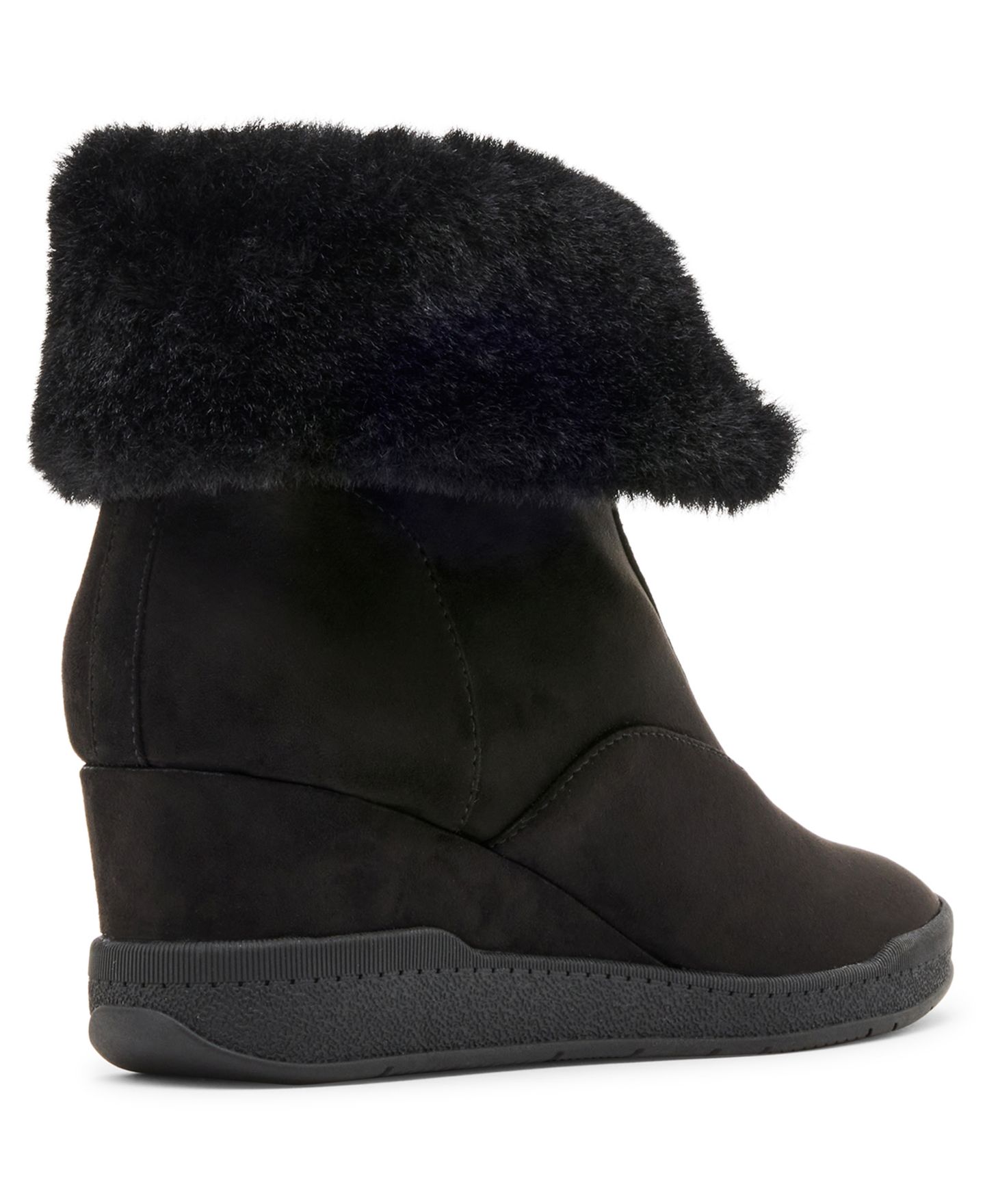 Женские ботинки Anne Klein Manor Front Zip Wedge Booties, цвет: Чёрный — фото 7