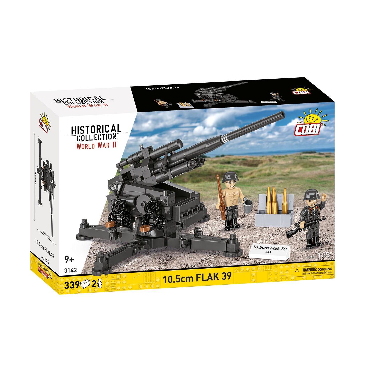 Детский конструктор COBI Historical Collection Wwii 10.5 cm Flak 39 Anti-Aircraft Gun 339-Piece Building Set, Ages 9+ — фото 1