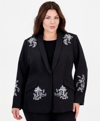 Plus Size Sequin Statement Blazer