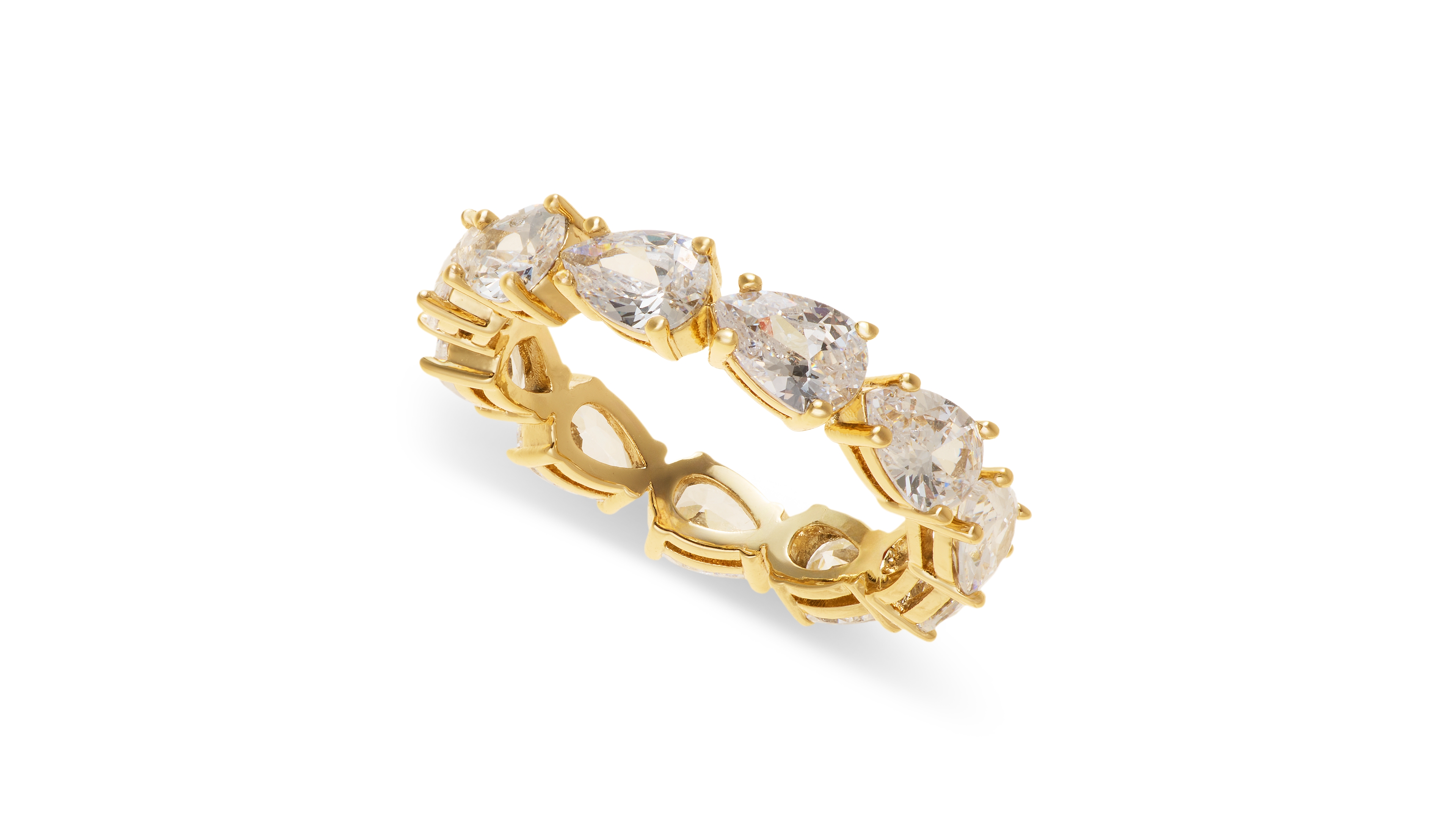 Givenchy Silver-Tone Cubic Zirconia Pear Ring