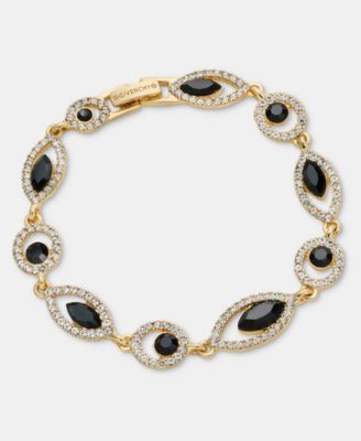 Jet Crystal Link & Chain Adjustable Bracelet