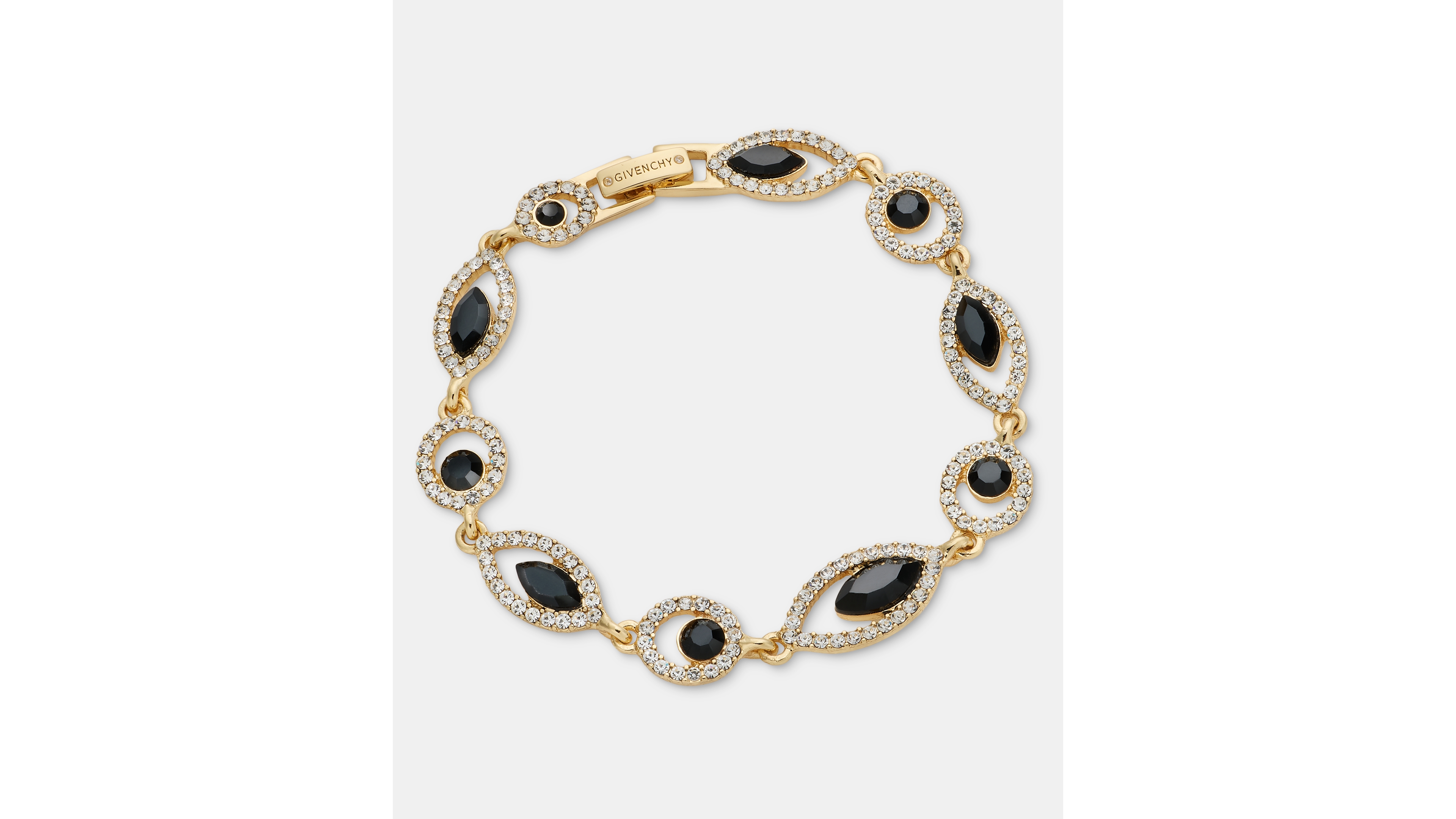 Givenchy Jet Crystal Link & Chain Adjustable Bracelet