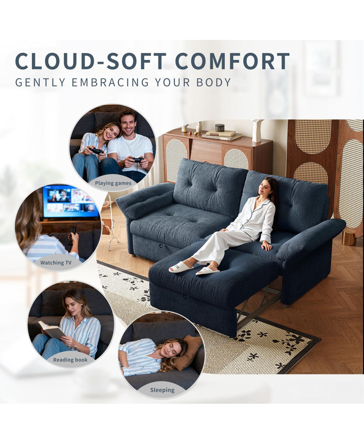 Streamdale Furniture Multi-Functional Convertible Plush Sofa Bed