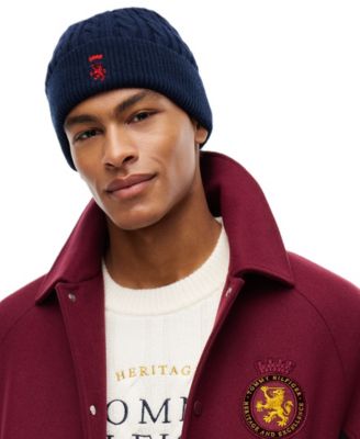 Wool Cable-Knit Ribbed-Cuff Beanie