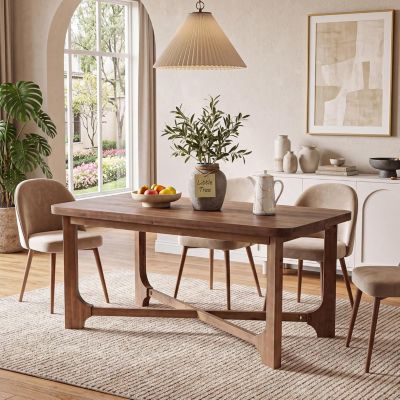 Solid Wood Dining Table,63" Farmhouse Kitchen Table for 4-6
