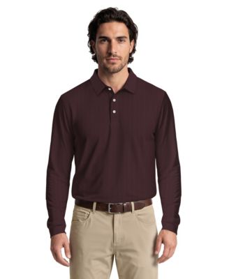 Men's Mini Diamond Jacquard Golf Long-Sleeve Polo Shirt