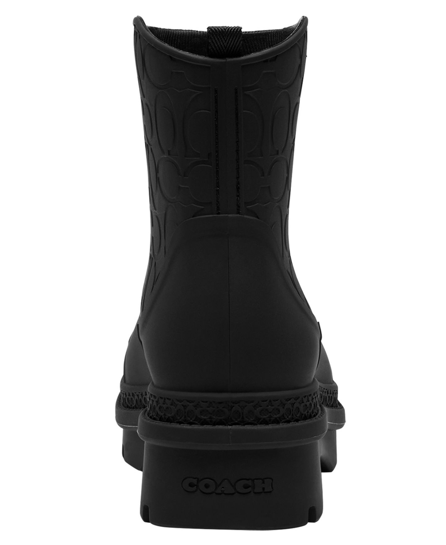 Женские ботинки COACH Signature Pull-On Rain Booties, цвет: Чёрный — фото 3