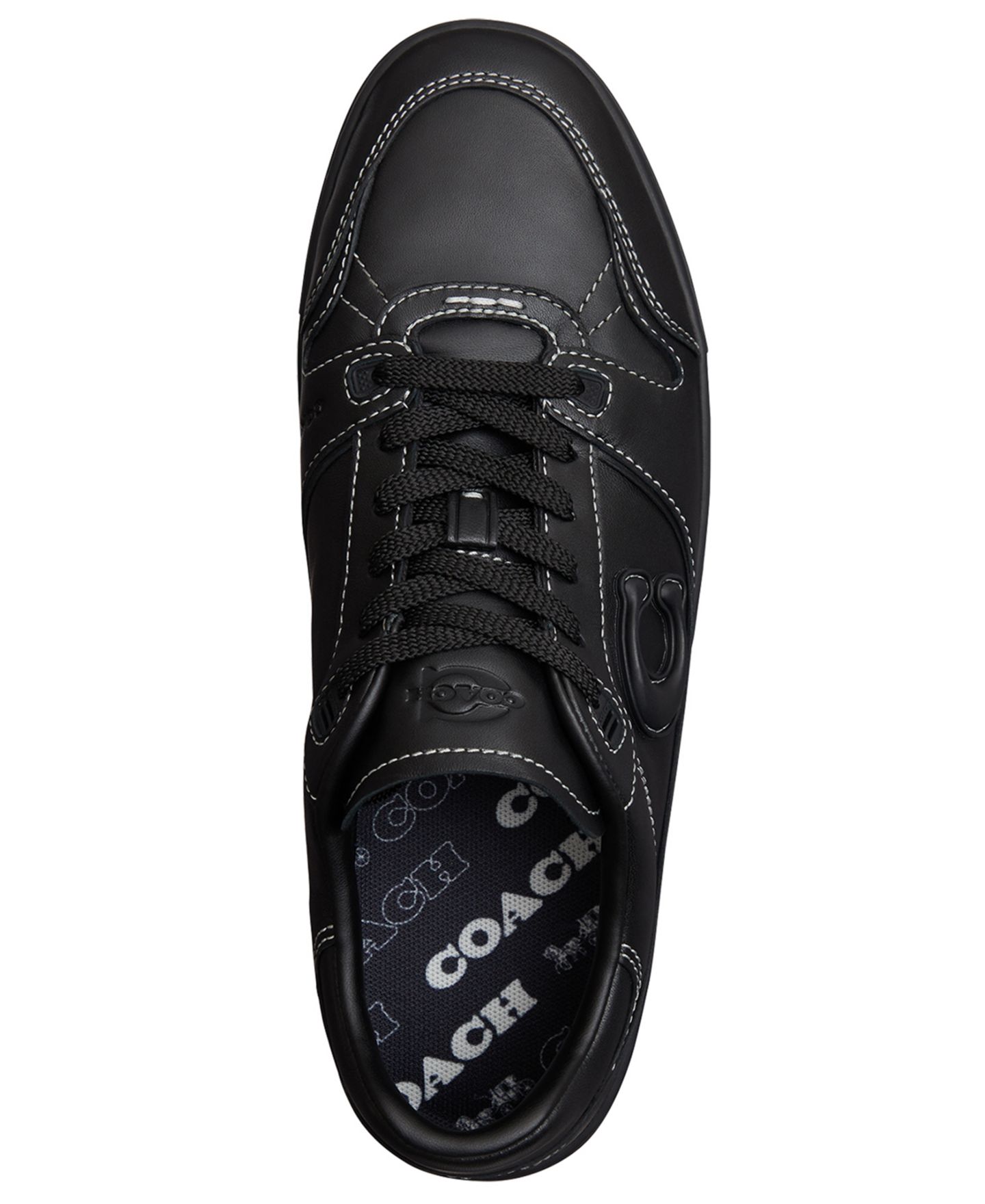 Женские кроссовки COACH Soft Soho Lace-Up, цвет: Чёрный кожаный — фото 4