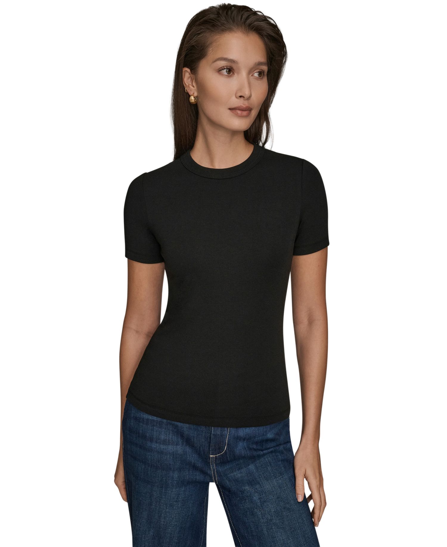 Women's Rib Short-Sleeve Crewneck T-Shirt