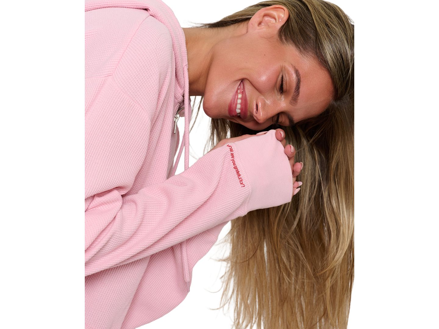 Женское худи Mayfair Juniors' Life Is Sweet Graphic Kangaroo-Pocket Full-Zip, цвет: Розовый — фото 3