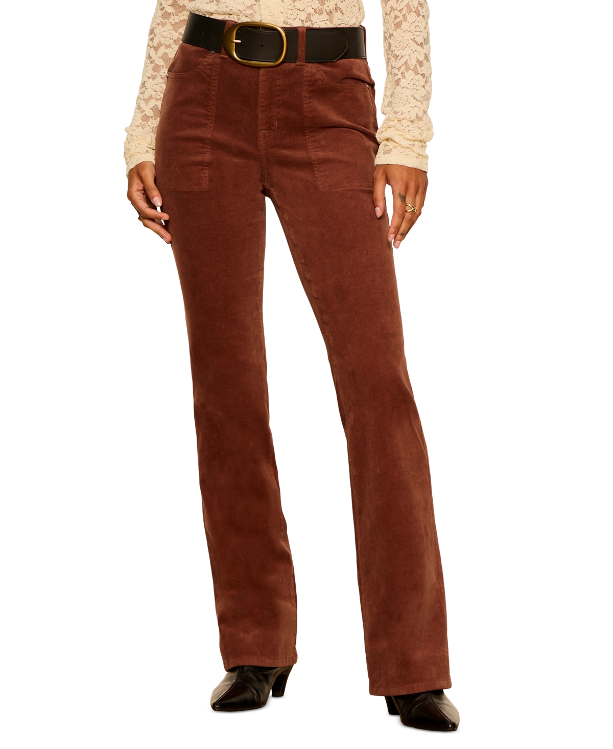 Sanctuary Petite Play Date High-Waist Bootcut Corduroy Pants