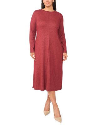 Plus Size Long Sleeve Midi Dress