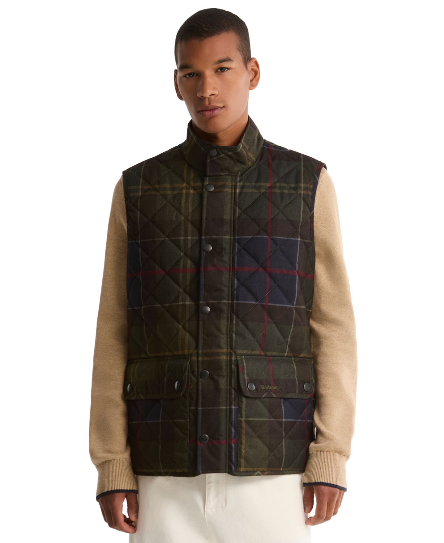 Мужской жилет Barbour Lowerdale Quilted-Tartan Vest, цвет: Classic Tartan — фото 1
