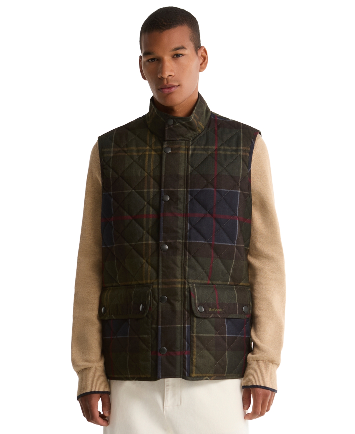 Barbour Men's Lowerdale Quilted-Tartan Vest