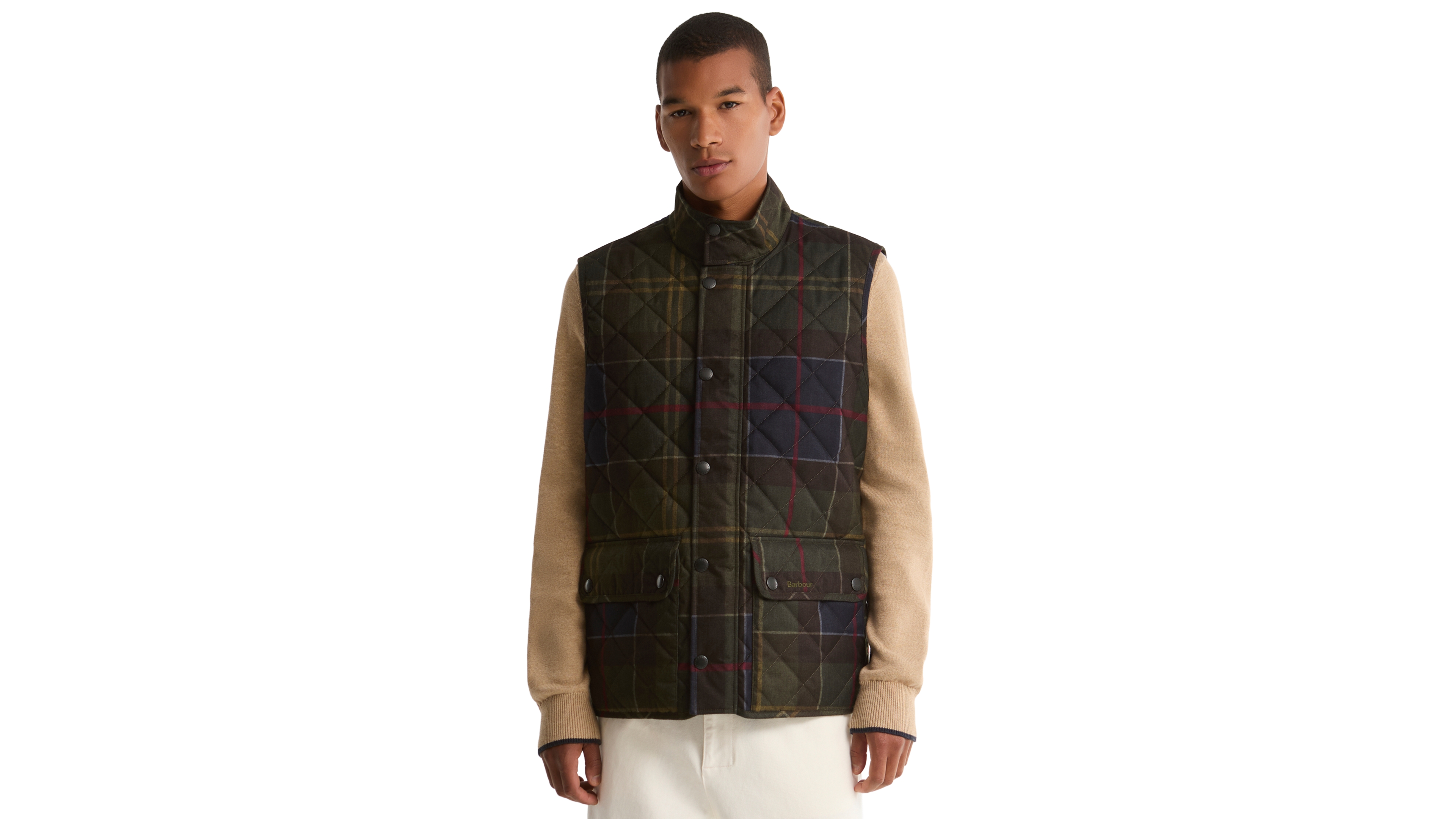 Barbour Men's Lowerdale Quilted-Tartan Vest