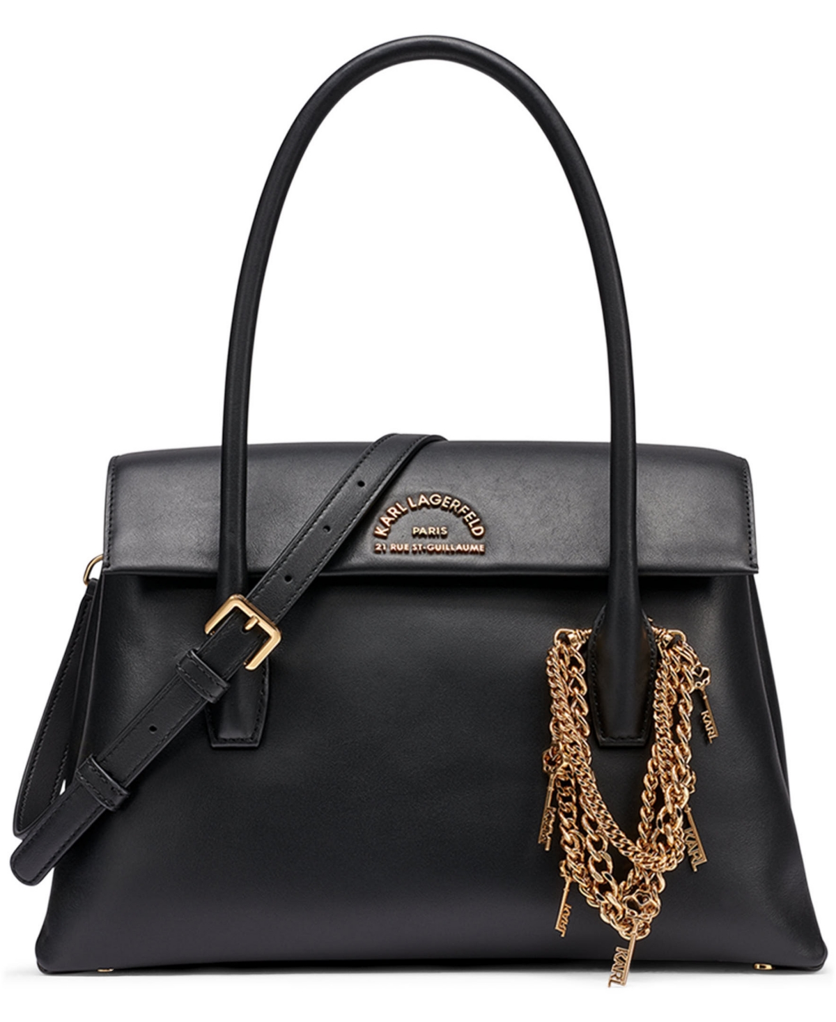 Karl Lagerfeld Paris Rosalee Leather Medium Satchel Handbag