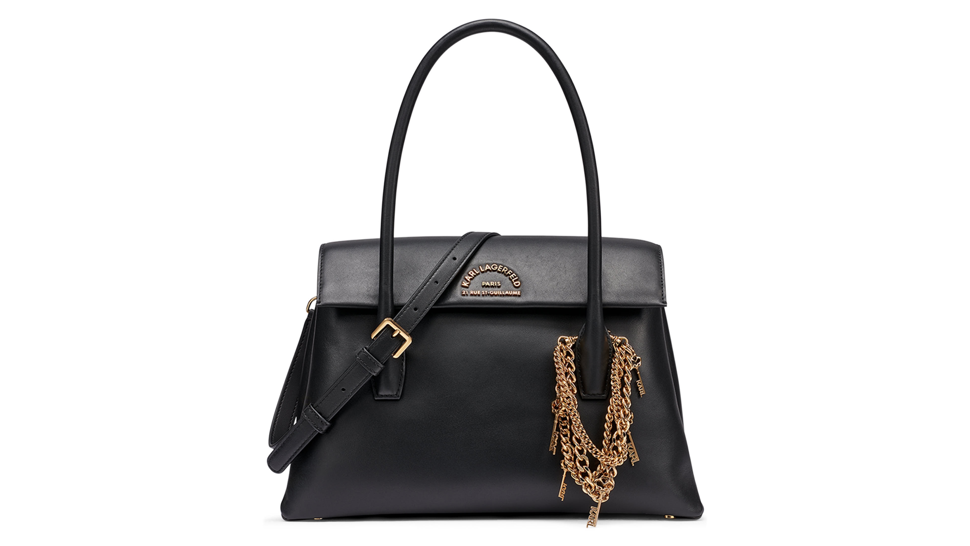 Karl Lagerfeld Paris Rosalee Leather Medium Satchel Handbag
